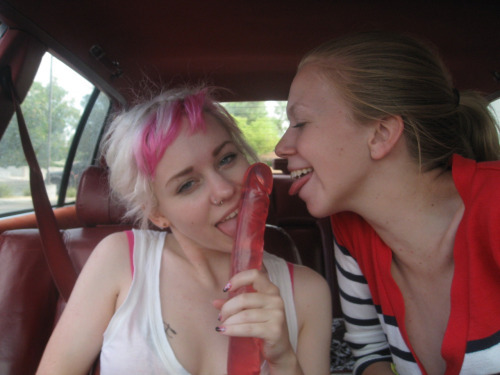 swedishbull:  Lilly pulled out the dildo in the middle of the road trip and started fooling around w