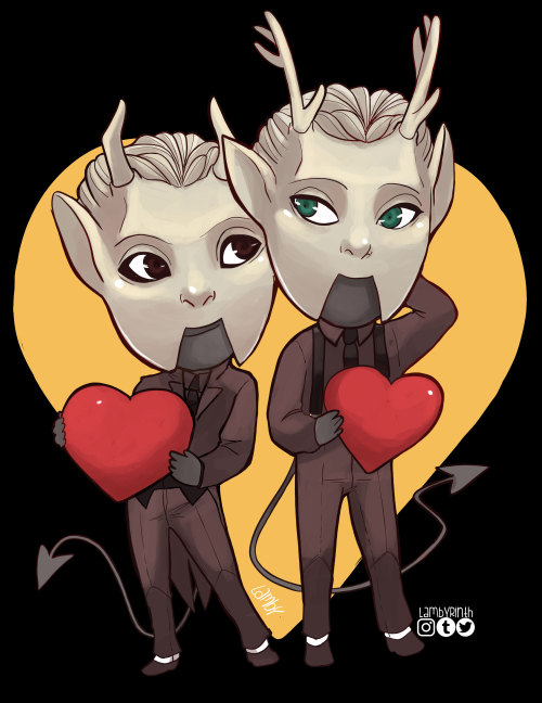 thelambofghost: Little babies to get for Valentine’s day as stickers and cards on my Redbubble