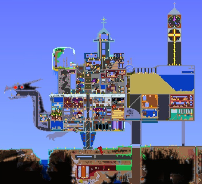 adt-terraria:  My terraria oc’s house now ! 