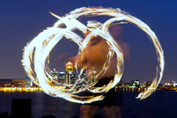 foxbear:  More photos from the fire spin down by the Ohio in Louisville last week.  All photos by Coolphotobear.  WoW&hellip;.I knew that background looked familiar&hellip;practically in my own backyard&hellip;Double L&rsquo;s up&hellip;