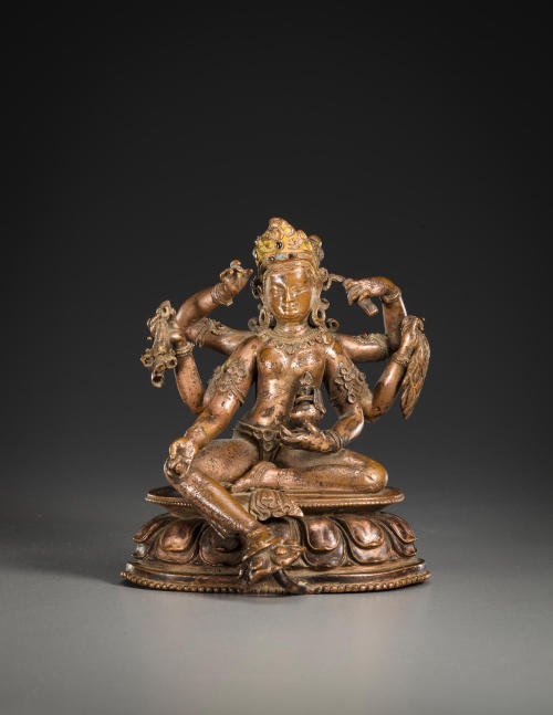 A gilt copper figure of Vasudhara, Nepal