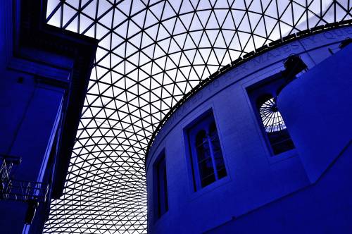 British Museum’s Queen Elizabeth II Great Court (2).Ceiling Designed by Norman Foster.London, 