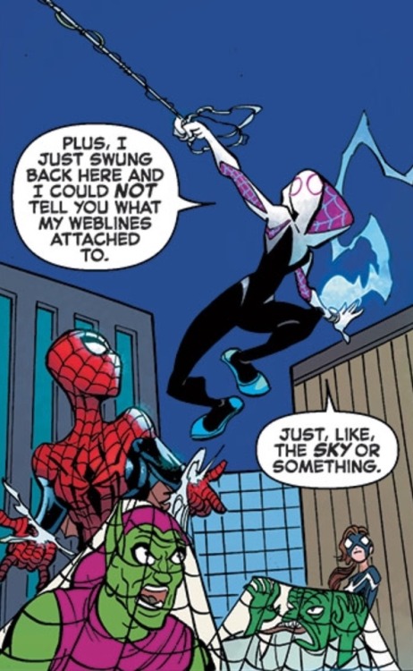 fyeahspiderverse: I just swung back here and I could not tell you what my weblines attached to. Just
