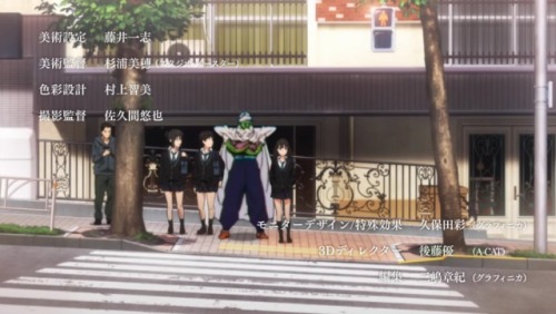 squid-in-a-party-hat:Aestetic: dragon ball characters photoshopped into slice of life anime