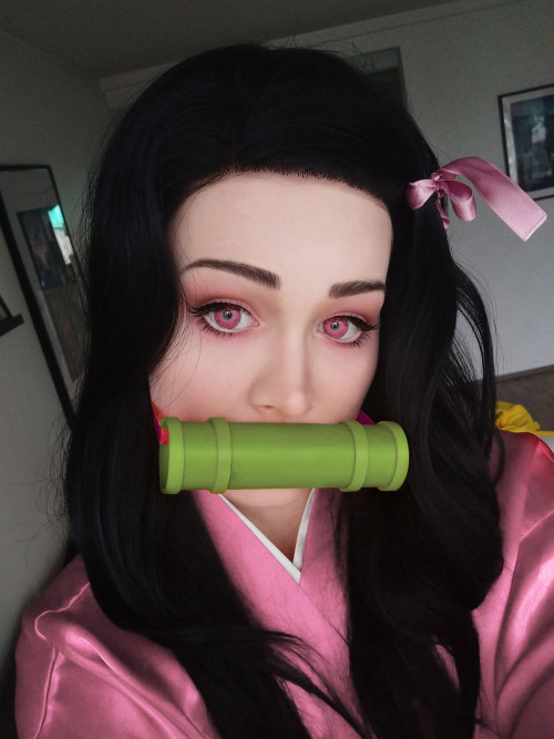 Here is Nezuko from Demon Slayer as the third makeup test for the 6cosplays challenge!(i asked for s
