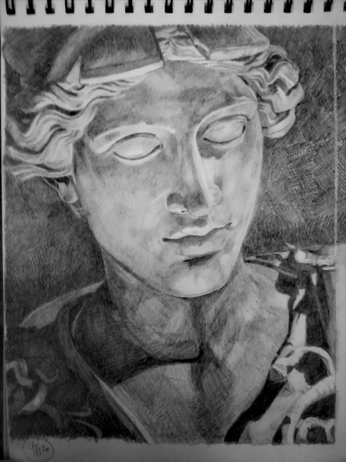 artesens: Pencil drawing of Athena wearing her Corinthian helmet (Herbert List, 1937)Olivier B.