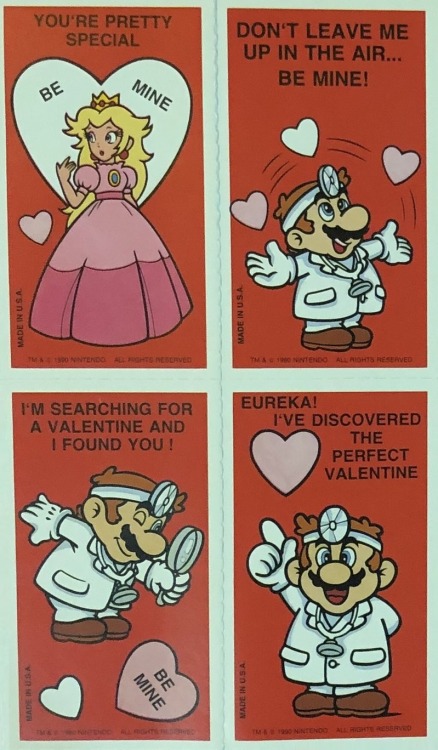 Officially licensed 1990 Dr. Mario valentines.Main Blog | Twitter | Patreon | Small Findings | Sourc