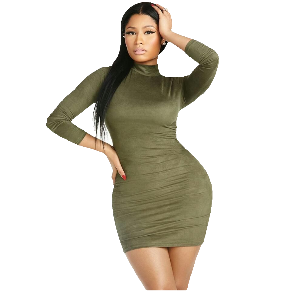 Nicki Minaj: Neon Green Bandage Dress