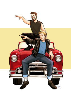 dchanberry:  Well this car could be systematic,hydromatic,ultramatic,Why couldn’t it be grease lightning! I JUST REALLY WANTED TO DRAW A STONY GREASER AU BECAUSE OF GREASE LIVE, OKAY.  