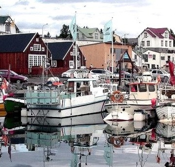 By Ystenes On Flickr.Husavik, A Harbor For Fishermen On The Northern Iceland.