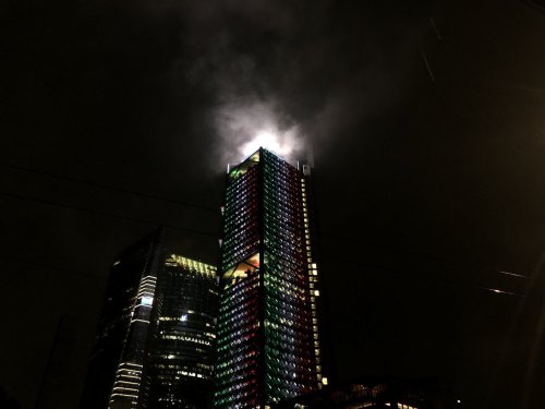 evilbuildingsblog:  bbva bank tower during the earthquake yesterday