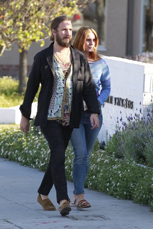 jeansboyy: Lana Del Rey shopping with Emile Haynie at the Yves Saint Laurent store in Beverly Hills,