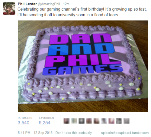 spiderinthecupboard:Happy first birthday, DanAndPhilGAMES!