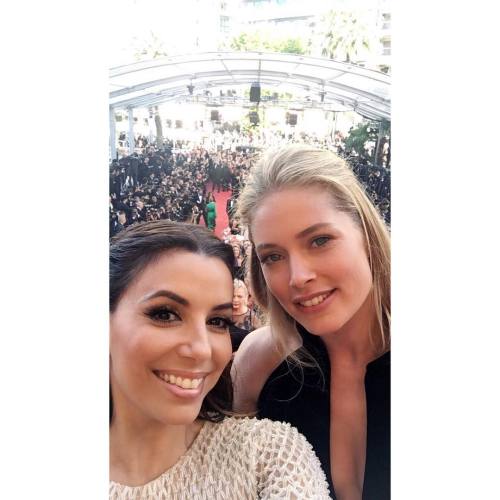 evalongoria: On the carpet with my girl @doutzen! #LorealCannes2016  #CannesFilmFestival