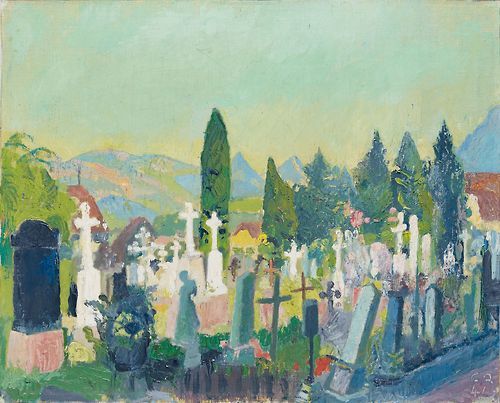 artist-amiet: Stans, Friedhof, 1942, Cuno Amiet