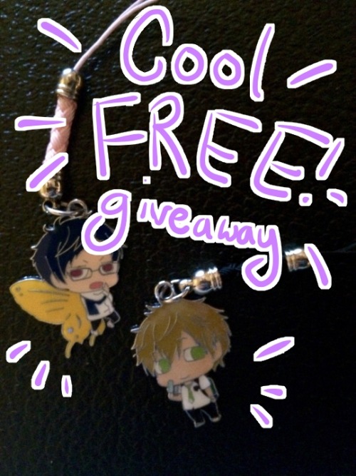 ryuutank:FREE! PHONE CHARM GIVEAWAYMy sister won these at a con and dumped them on me, so now I’m du
