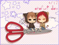 ahokitsune:  4/12 HAPPY AKAFURI DAY! ❤ aaaaaah… i’m so excited for this. sadly i don’t have a time to make new comic strip for celebrating this day. ( ;__; ) but i hope you enjoy this chibi lion and chihuahua. (ﾉ´ヮ´)ﾉ*:･ﾟ✧ 