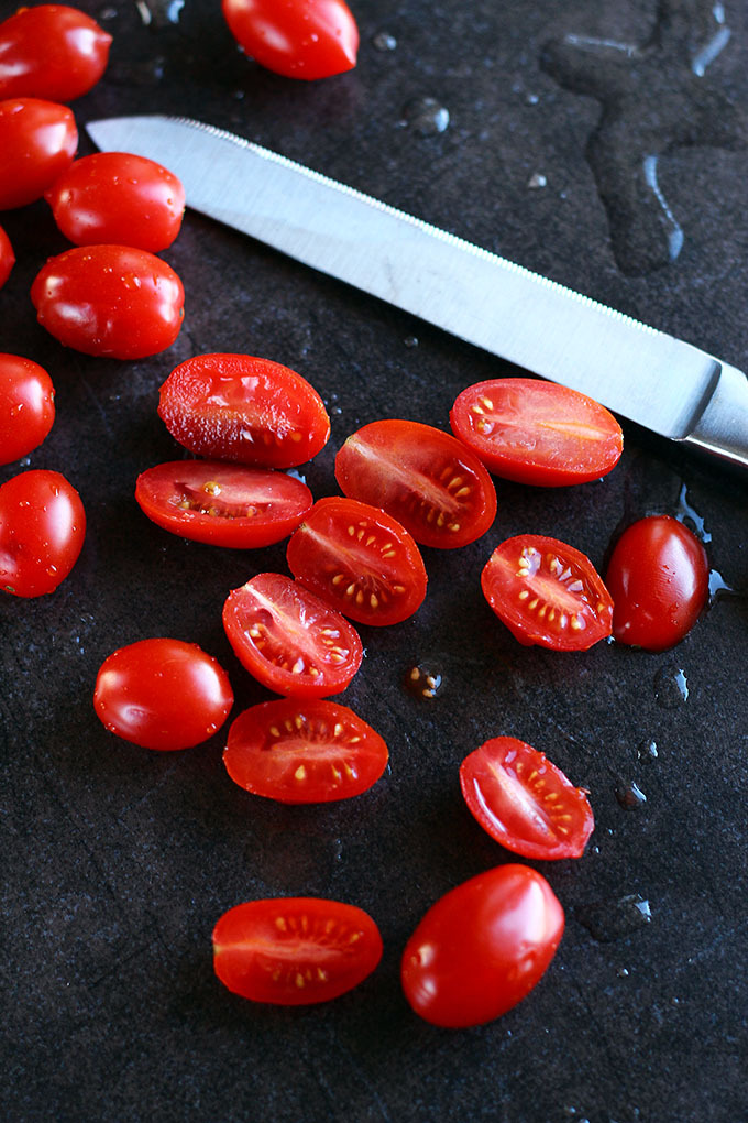 garden-of-vegan:  Tomato Basil Salad with Seasoned Tofu via ilovevegan.com