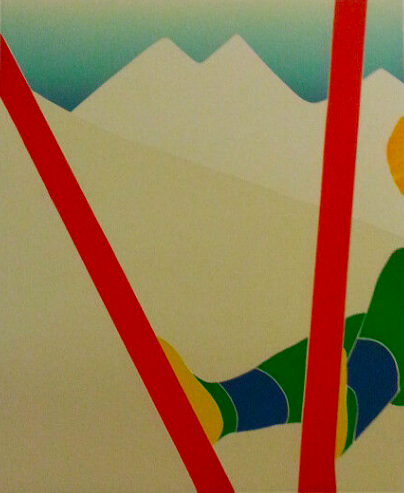 ein-bleistift-und-radiergummi:Thom De Jong ‘Skiing’ 1980s.(via eBay)