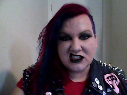 dykevanian:For World Goth Day here’s me attempting Dave Vanian’s 70s makeup as well as a shot of me 