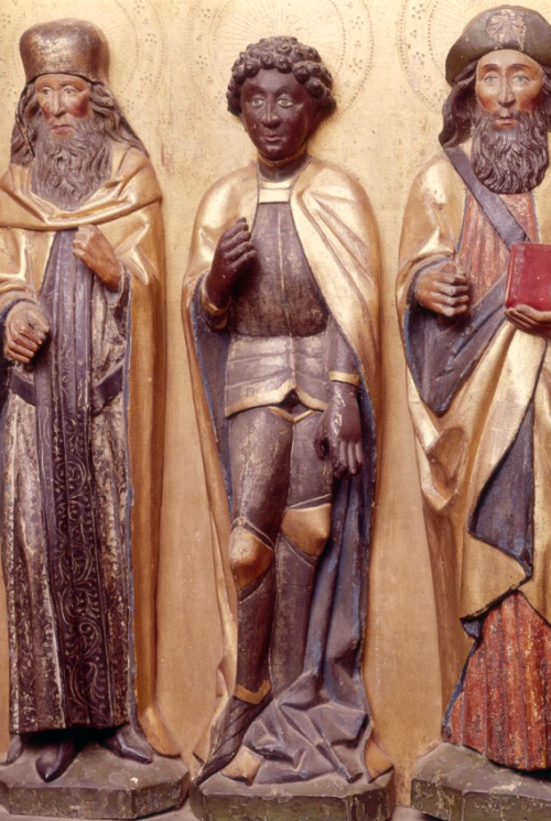 medievalpoc:Anonymous (Lower Saxony)Saint Maurice (between Saints Anthony and James the Greater)Germ