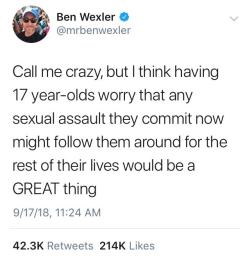 wildnoutinwildemount:  whitepeopletwitter:Like herpes, it doesn’t just go away  The victims have to deal with it for the rest of their lives, so the perpetrators should damn well have to as well.