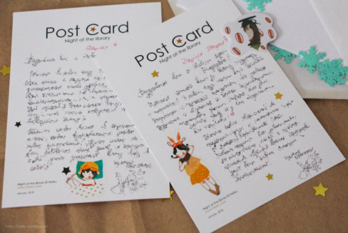55 exclusive post cards and 50 New Year Congratulation letters I sent out this December :’&rsq