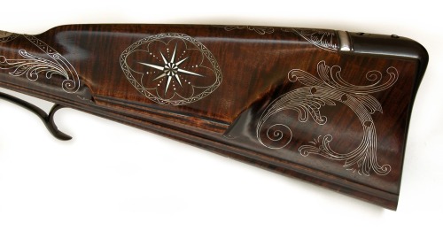 Contemporary made flintlock long rifle crafted by Frank Bartlett.  Featured at the 2011 Contemporary
