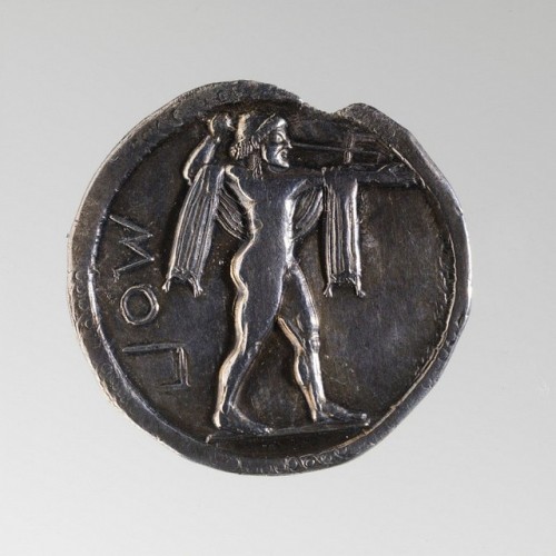 theancientwayoflife:~ Two-drachma coin (didrachm).Culture: GreekDate: 525 - 475 B.C.Medium: Incuse s