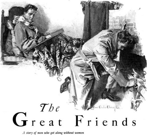 axmxz:profoundgaiety:“The Great Friends: A story of men who got along without women.”From Cosmopolit