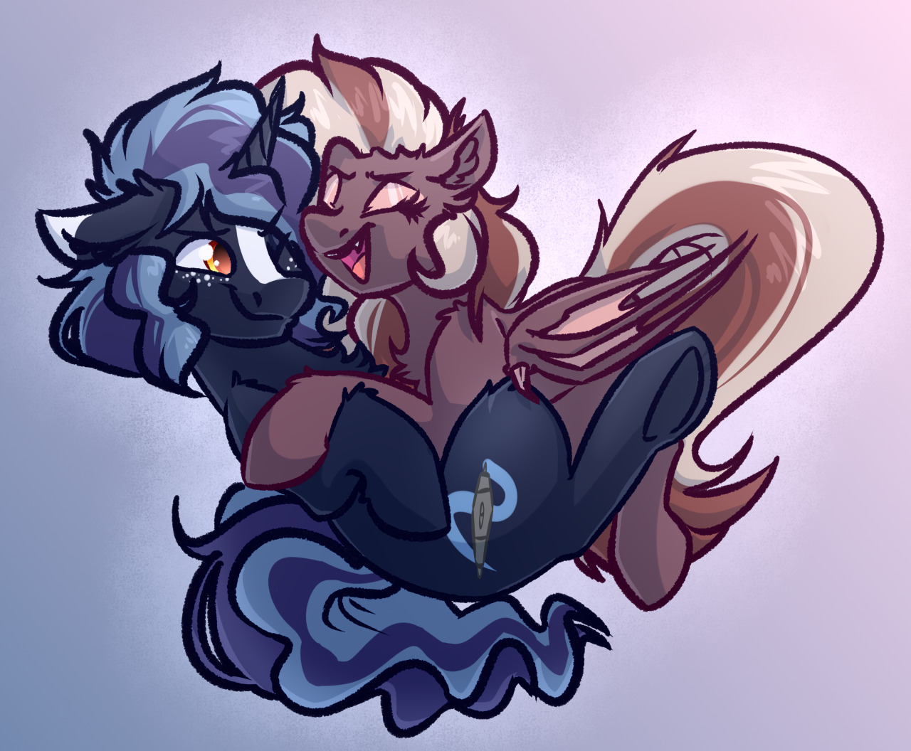 Witch and Lux having a good time in the amorphous gradient void. #pony#brony#commission#witchtaunter#mlp#mlpfim #my little pony #horse#effie#witch#witching hour#efflorescence