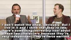 princessmichonne:  Andrew Lincoln on Rick and Michonne. [thanks to the wonderful