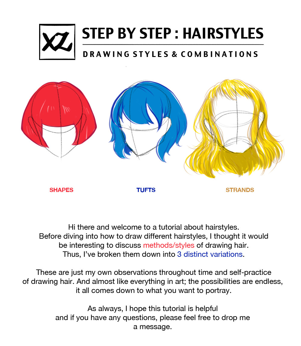 xz-art: How to Draw : Hairstyles Pt. 1 After a... : Art Resources +  Tutorials