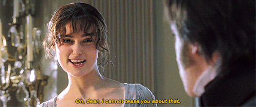 jonesjessica:Mr. Darcy is not to be teased.Pride & Prejudice (2005) dir. Joe Wright