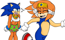 skylark01:  mattmiles1995:  Matt and Nat Sonic Swap: Tikal and Sonic by MattMiles   Our masterpiece! 