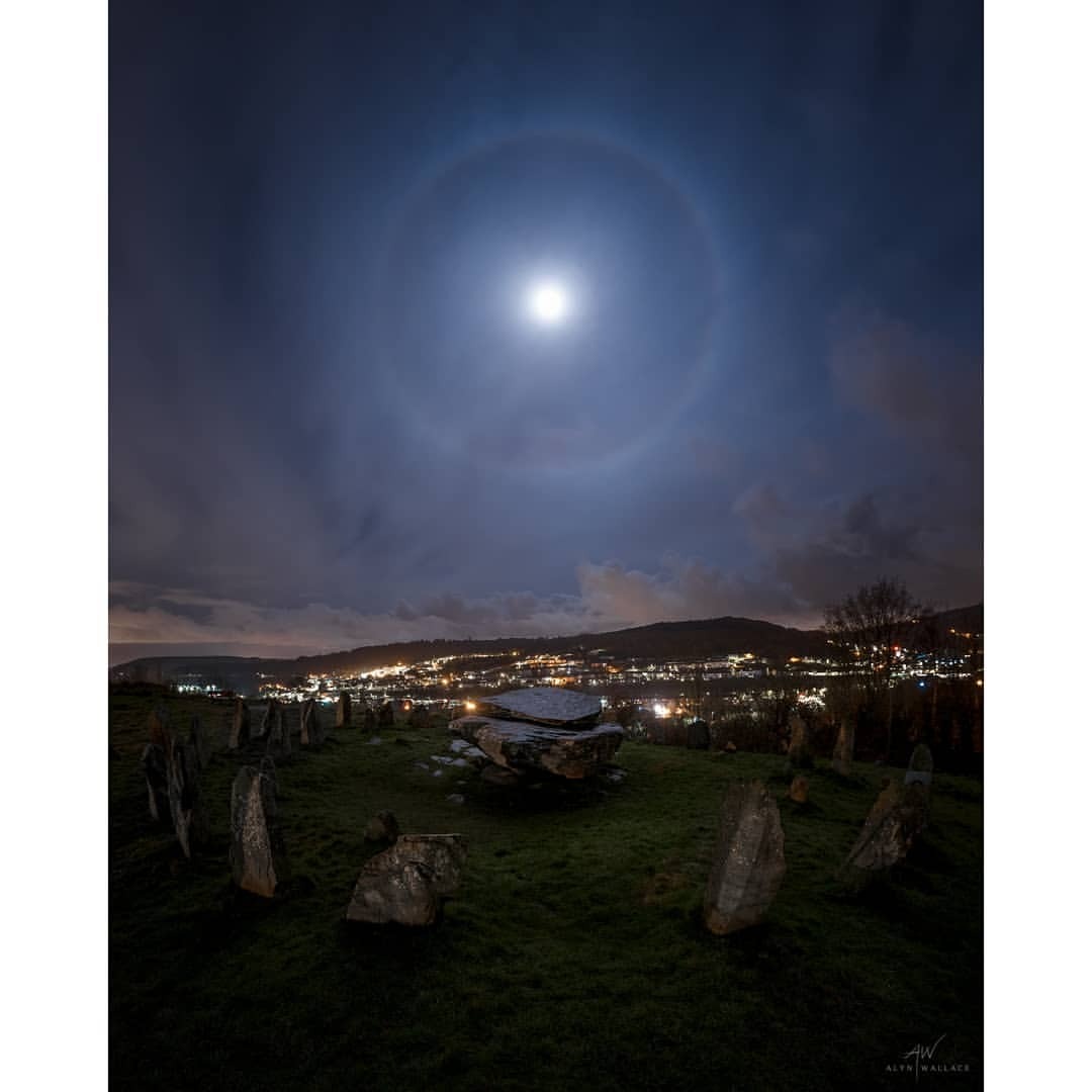 Moon Halo over Stone Circle Image Credit &amp; Copyright: Alyn Wallace Photography