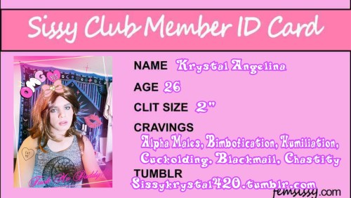 sissykrystal420:OMG!! Found the perfect editor for my phone!!!! Check out my new ID!!! Spread it and