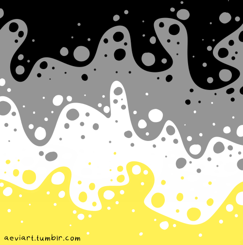 aeviart:[id= digital art of two aplatonic flags: one is black, grey, white, and yellow and the other