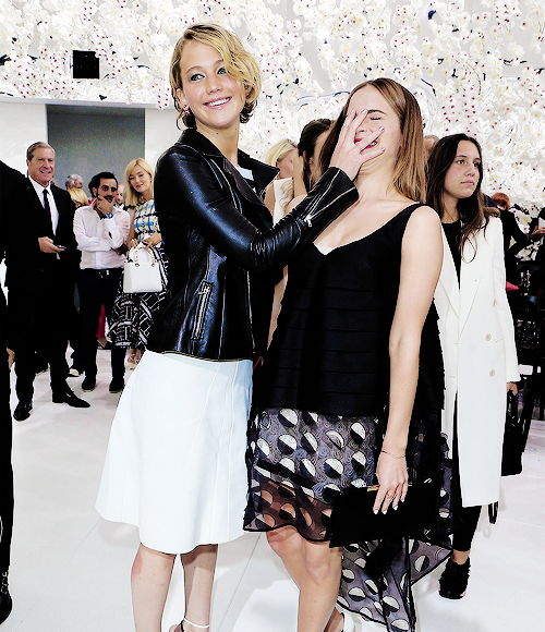 kinginthenorths:  Jennifer Lawrence and Emma Watson attend the Christian Dior show
