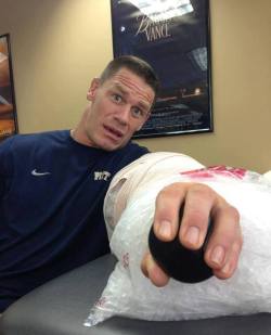 rwfan11:  John Cena- recovery … insert any ‘ball squeezing’  joke you wish here! ;-) 