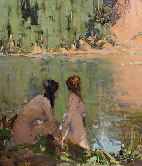 fordarkmornings: Details from The Bathers William Beckworth McInnes (Australian,