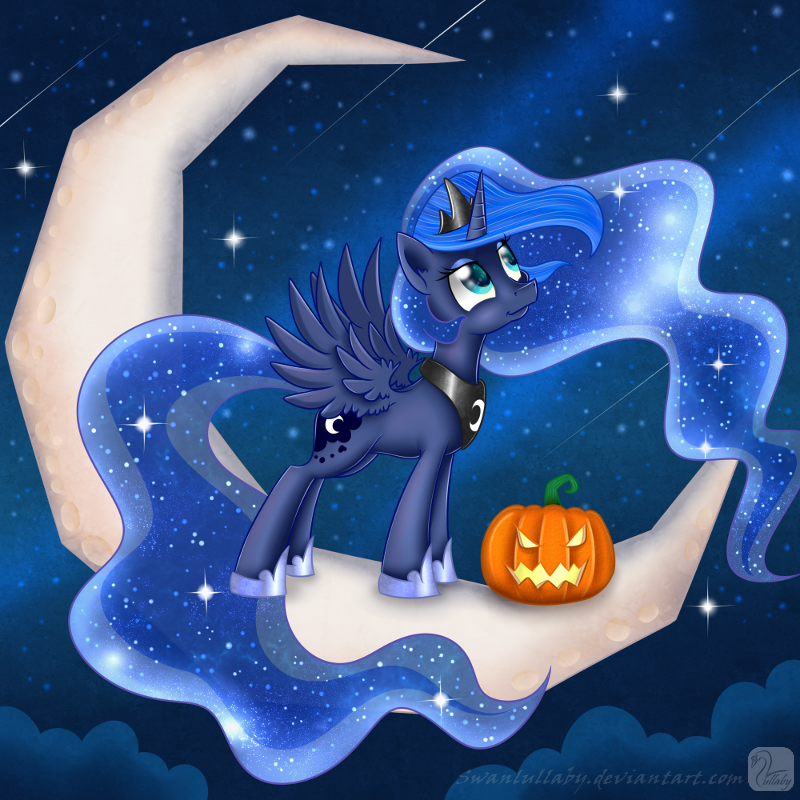 that-luna-blog:  New friend on the moon by SwanLullaby Halloween (I mean Nightmare