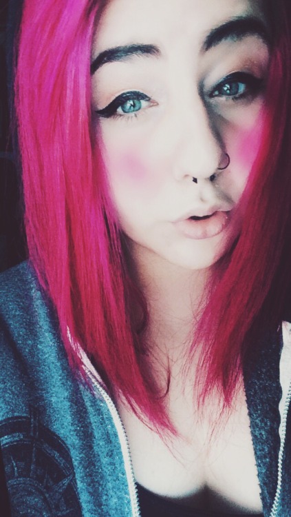 Fuchsia hair.