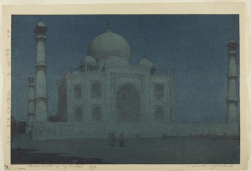 aic-asian:The Taj Mahal Gardens at Night, from the series “India and Southeast Asia”, Yoshida Hirosh