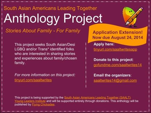 Missed the first deadline? Do not worry! Deadline Extended to August 24th!  South Asian Americans Le