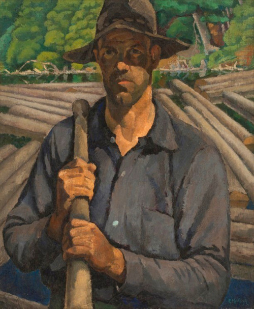 antonio-m: “The Lumberjack”. 1924. by Edwin Holgate (1892-1977), Canadian painter/engraver.