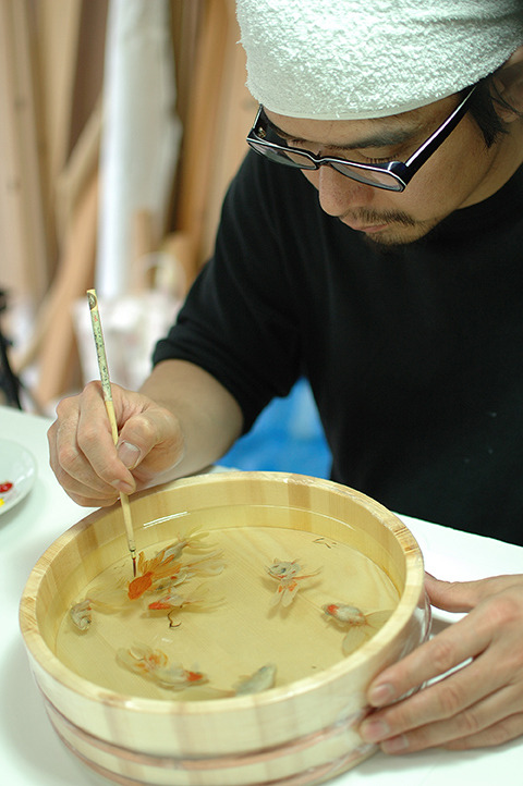 f-l-e-u-r-d-e-l-y-s:  Goldfish Paintings by Riusuke Fukahori  Though he had been