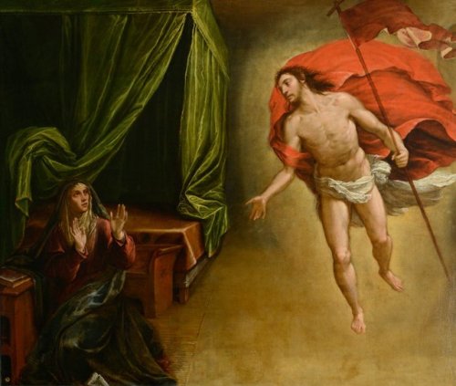 Aparición de Cristo a su madre por Juan Fernández de Navarrete “El Mudo”, 1578-79.