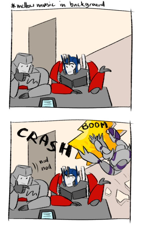 dirigibird:  book club in the multiverse gets kinda rowdy kinda sequel to this are they fighting a corrupt government? each other?? unicron??? no one knows. 