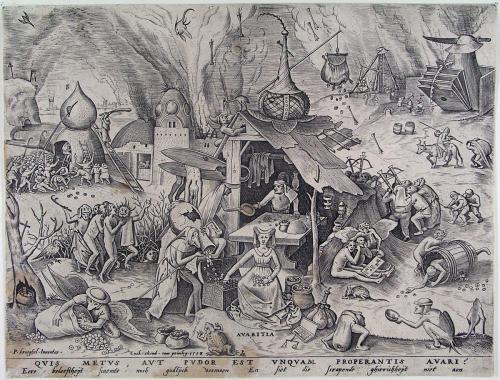 Greed, 1560, Pieter Bruegel the ElderMedium: engraving,paper